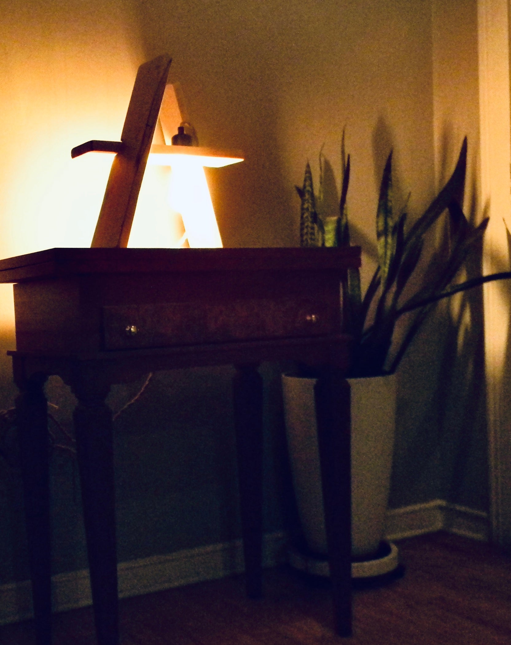 True Grain Handmade Maple Wood Lamp – Modern Geometric Table Lamp Made in USA