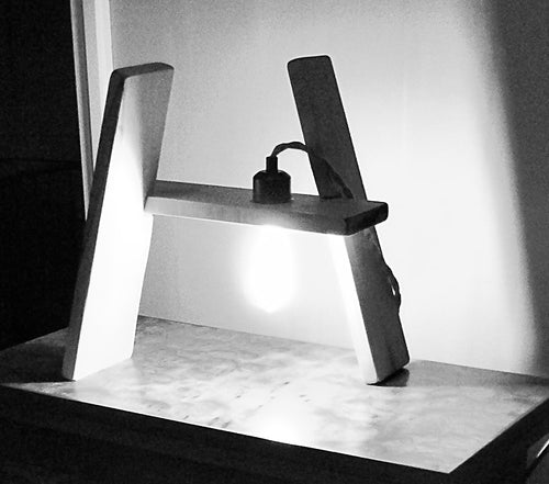 True Grain Handmade Maple Wood Lamp – Modern Geometric Table Lamp Made in USA