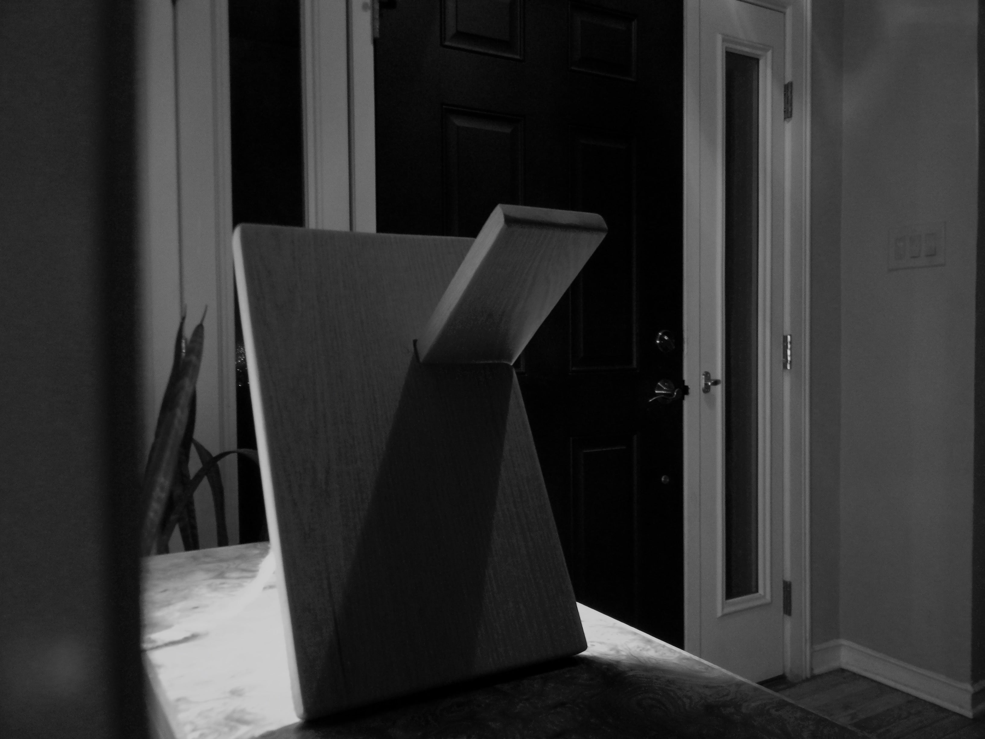 True Grain Handmade Red Oak Wood Lamp - Modern Geometric Table Lamo Made in USA